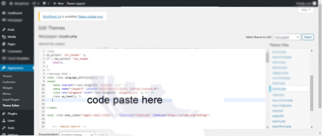 wordpress-header-code-paste-4-akdoogle