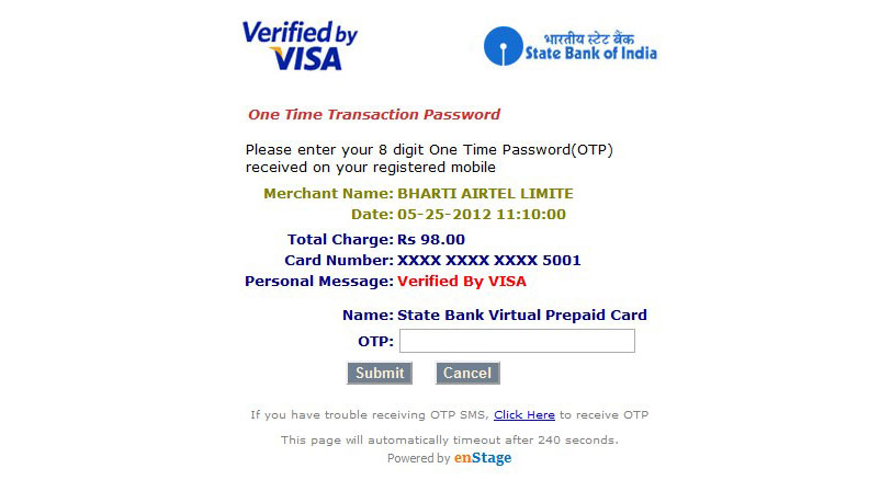 OTP-SBI-Virtual-e-Card